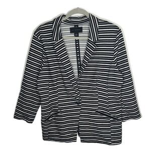 Black and white stripe stretch blazer XL
